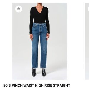 Agolde High Rise 90s Pinch Jeans - Blue